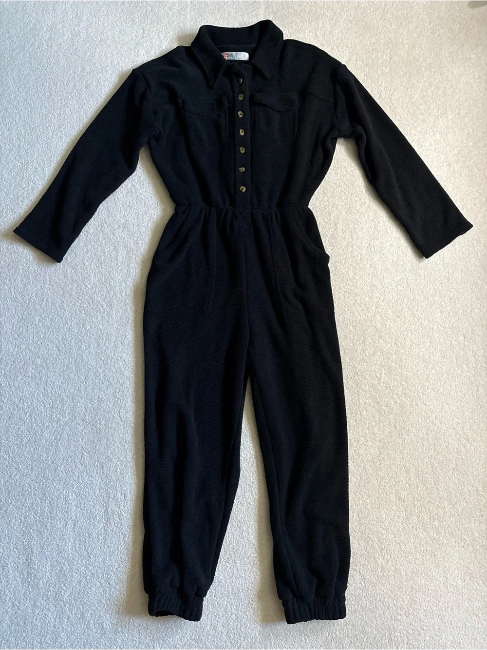 NWOT FREE PEOPLE CHENILLE ONESIE JUMPSUIT SIZE M BLACK